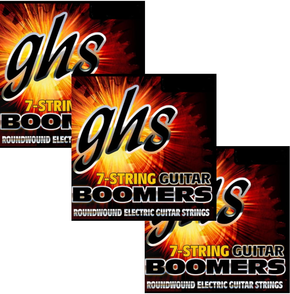 GHS Boomers Guitar Strings 3-Pack 7-String Roundwound Electric Medium Heavy 11-64