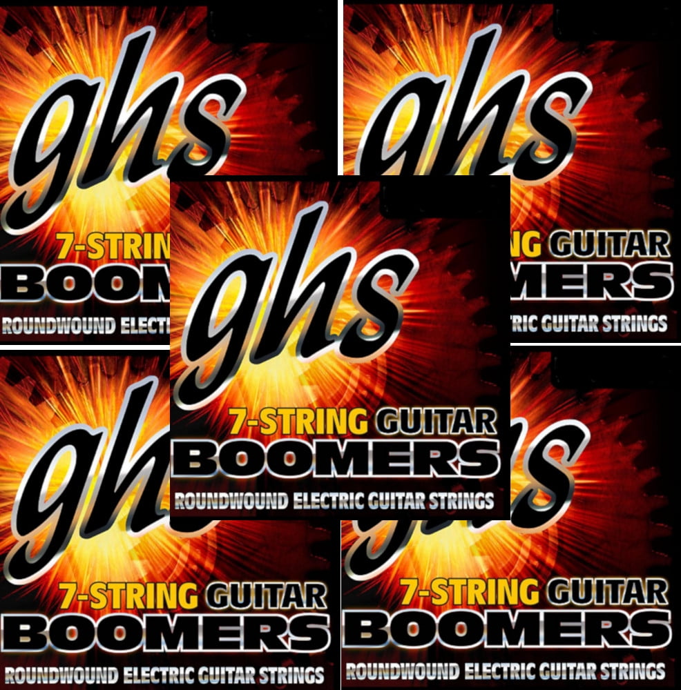 GHS Boomers Guitar Strings 5-Pack 7-String Roundwound Electric Medium Heavy 11-64