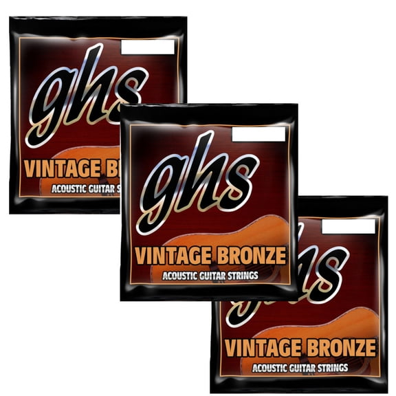 GHS Guitar Strings 3-Pack Acoustic Medium 13-56 Vintage Bronze
