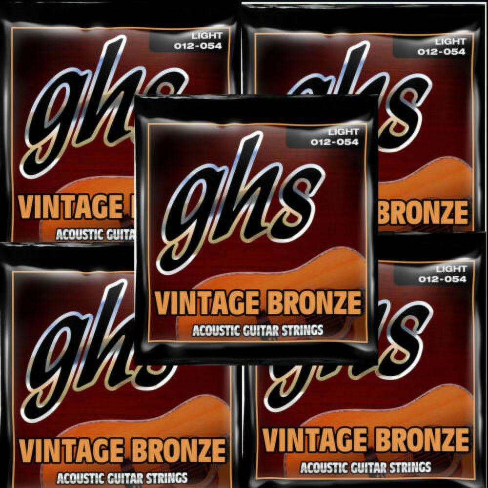 GHS Guitar Strings 5-Pack Acoustic Light 12-54 Vintage Bronze