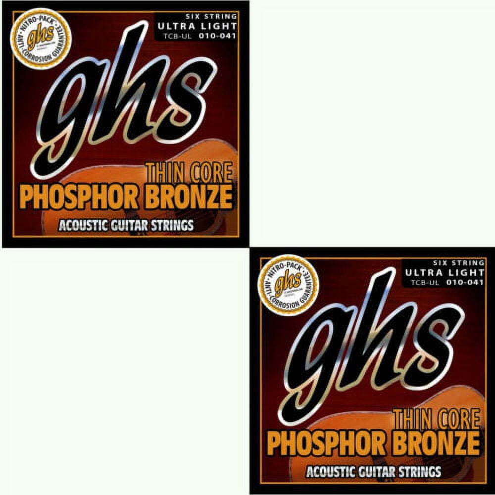 GHS Guitar Strings Acoustic 2-Packs Thin Core Ultra Light Phosphor Bronze 10-41
