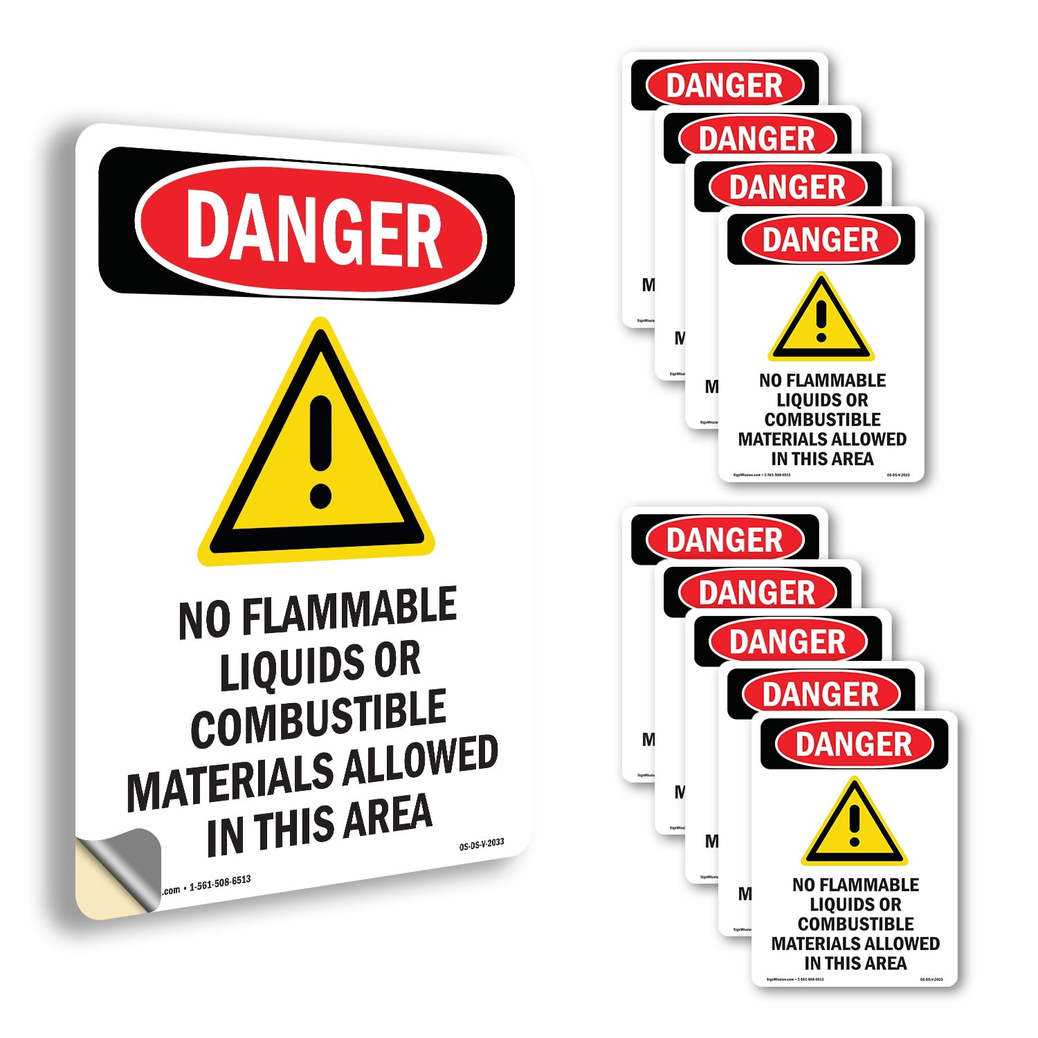 GHS No Flammable Liquids OSHA Danger Vinyl Decal Label 18 Inch x 12 ...