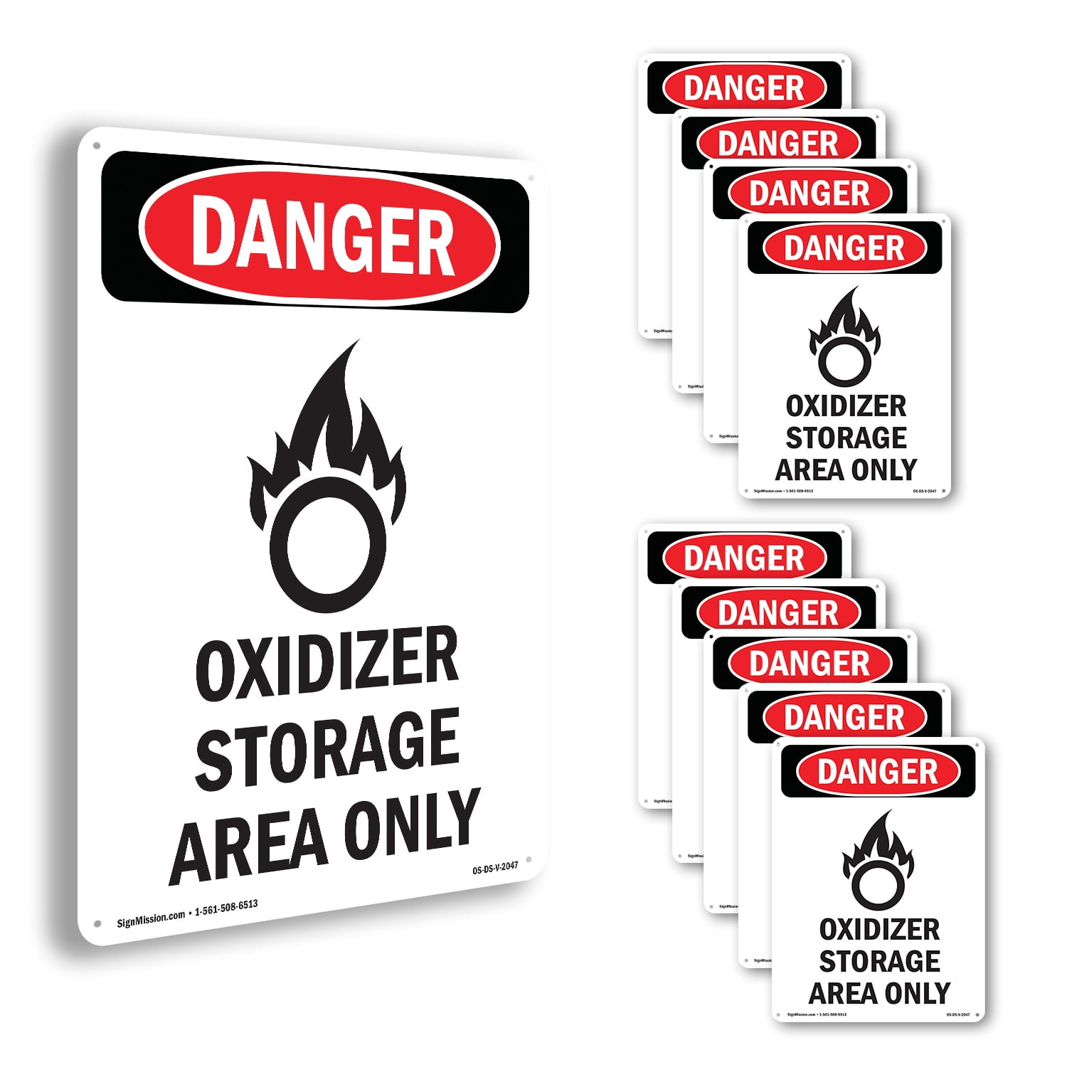 GHS Oxidizer Storage OSHA Danger Aluminum Sign 18 Inch x 12 Inch - 10 ...