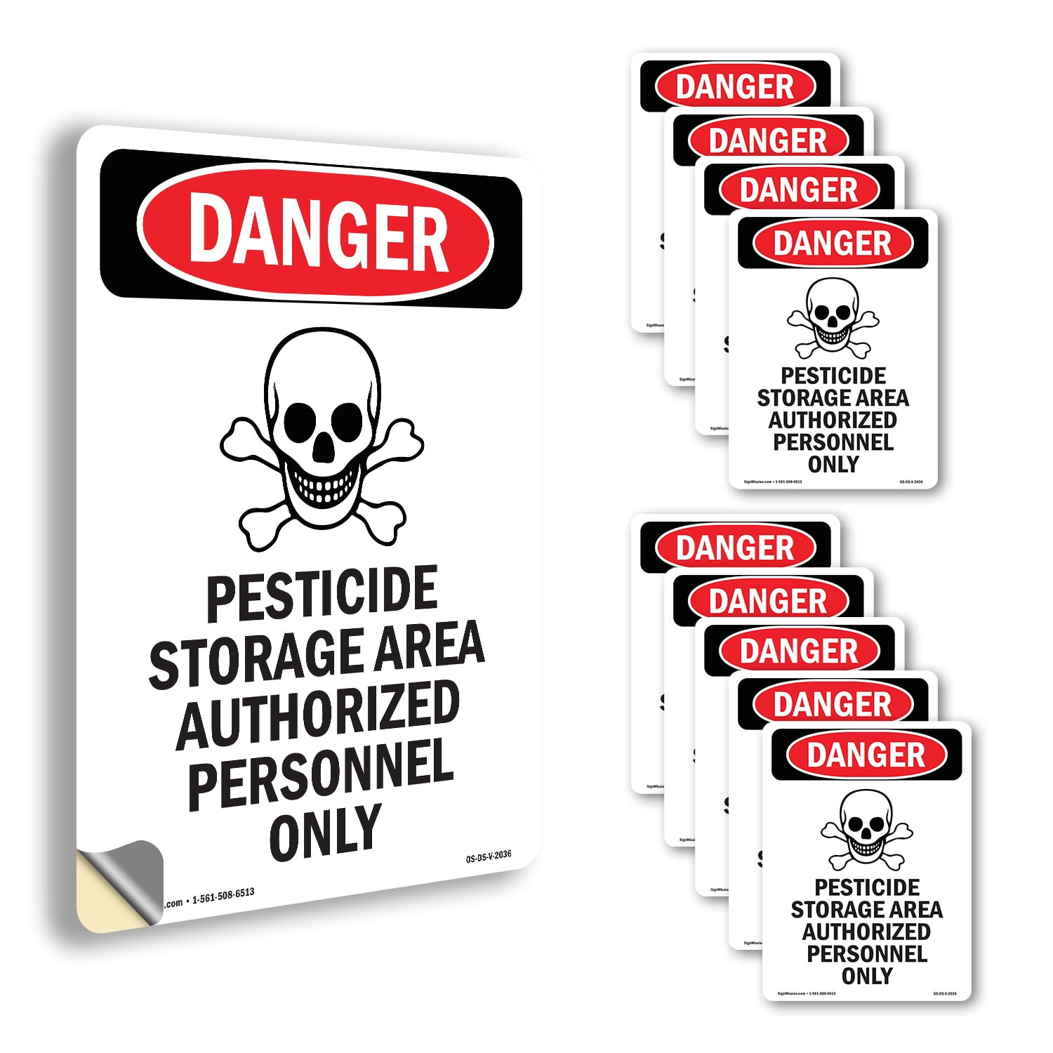 GHS Pesticide Storage OSHA Danger Vinyl Decal Label 10 Inch x 7 Inch ...