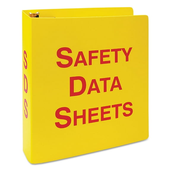 LabelMaster HZRS642 GHS SDS 11 in. x 8.5 in. 2.5 in. Capacity 3 Rings Binder - Yellow/Red