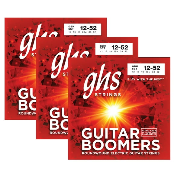 GHS STRINGS - GUITAR BOOMERS - GBH-3 SET (3 SETS) - HEAVY GAUGE - 012-052 - ELECTRIC GUITAR STRINGS