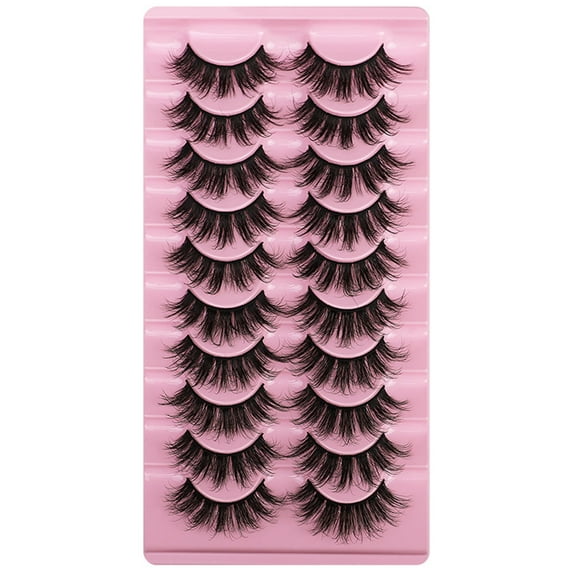 GHSOHS 10 Pairs Eyelashes Stereoscopic Thick Curling False Eyelashes 3D Effect Wispy Lash Clusters Natural Soft Long Lash Extension Clusters Makeup