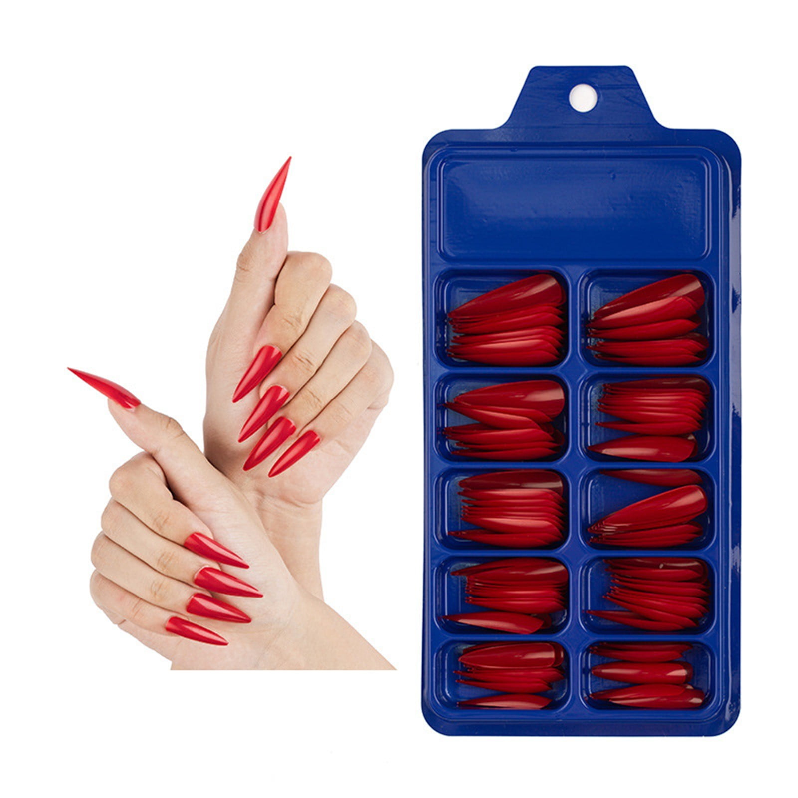 GHSOHS 100 Count Nails Colored Long Stiletto Press On Nails Full Cover