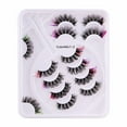 thumbnail image 1 of GHSOHS 7 Pairs Colored Eyelashes Eye Lashes with Colorful D Curly Strip Lashes Extensions 5D Natural Wispy Lash Clusters Salon Party False Eyelashes, 1 of 9