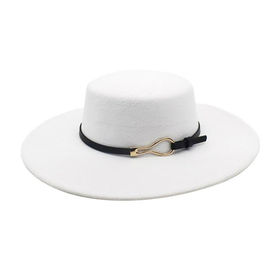 GHSOHS Beanie Cowboy Hat Fedora Hats for Men Women Winter Wool Bucket Hat 1920s Vintage Cloche Bowler Hats Velour Bowler Hat Metal Buckle Flat Top Wide Brim Hats White Skullies Sleeping Bonnets