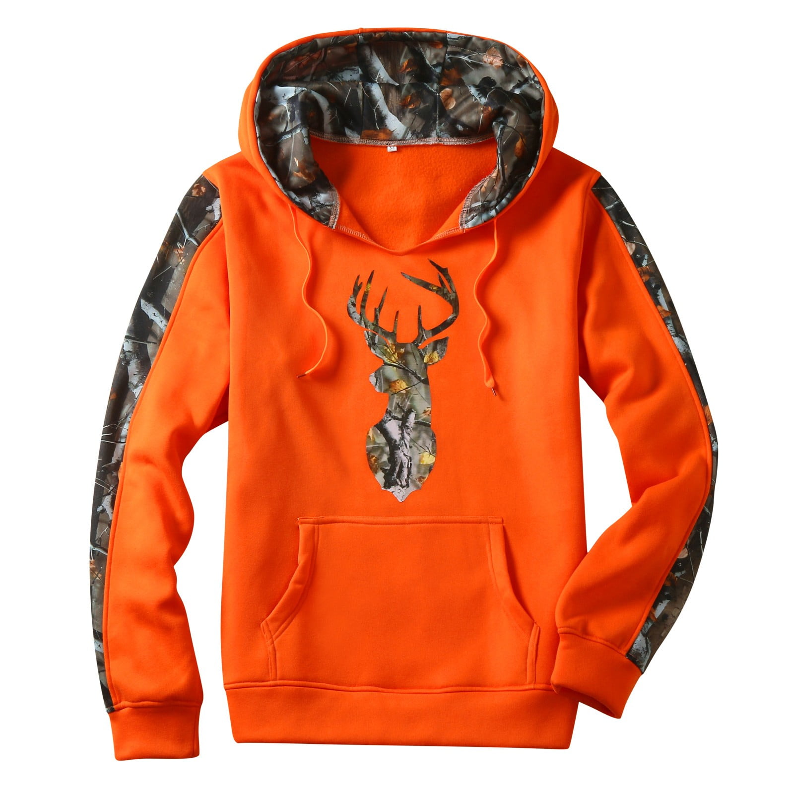 GHSOHS Camo Hoodies for Men Christmas Deer Print Patchwork Long