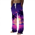 thumbnail image 1 of GHSOHS Cargo Pants Mens Skinny Dress Pants Purple Sports Trousers Men Chino Pants Spring And Summer Seasons Digital 3D Printing Coconut Tree Casual Pants Light Weight Pants for Men,XXL, 1 of 5