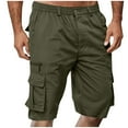 thumbnail image 1 of GHSOHS Cargo Shorts for Men Summer Zipper Fly Casual Shorts Cropped Pants Lightweight Work Long Shorts Big and Tall Cargo Shorts with Multi Pockets,Army Green 3XL, 1 of 7