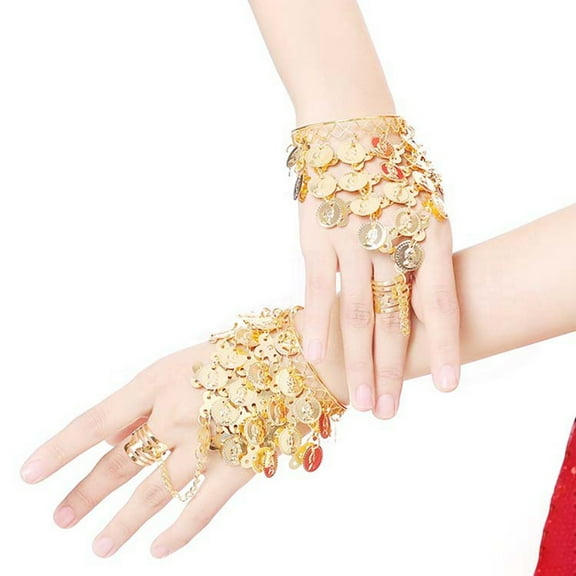 GHSOHS Chain Bracelets Gold Bracelets for Women Jewelry Gift Women's Bracelets Women's Lady Belly Dance Gypsy Jewelry Triangle Bracelet Wrist Bracelet Ring Gold Silver Color Pendant Bangle Bracelets