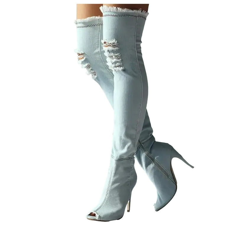 Open toe over the knee boots wide calf discount