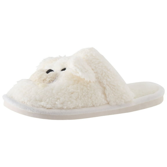 GHSOHS Cute Cartoon Bear Fuzzy Slippers for Women Couple Indoor Outdoor Home Shoes Non Slip Flat Bottom Warm Cotton House Slippers