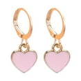 thumbnail image 1 of GHSOHS Cute Trendy Love Heart Dangle Earrings for Women Sweet Pink Pendant Hoop Earrings Party Jewelry Birthday Valentines Day Gift Pink, 1 of 6