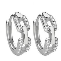 GHSOHS Earring Backs Gold Plated Sterling Silver Post Pave Cubic Zirconia Huggie Hoop Earrings for Women Small Fresh Earrings Women's Diamond Earring for Women Fashion Earings Ear Ring