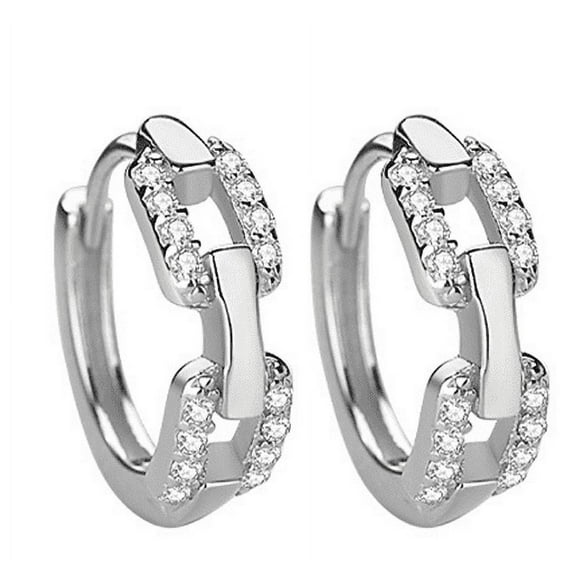 GHSOHS Earring Backs Gold Plated Sterling Silver Post Pave Cubic Zirconia Huggie Hoop Earrings for Women Small Fresh Earrings Women's Diamond Earring for Women Fashion Earings Ear Ring