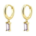 thumbnail image 1 of GHSOHS Earring Backs Rectangular Colored Zircon Earrings Simple Fashion Real Gold Electroplated Earrings for Women Gold Hoop Earrings Fashion Earings Ear Ring, 1 of 4