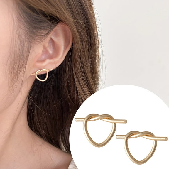 GHSOHS Earrings for Women A Pair Of Earrings Metal Lines Knotted Love Earrings Temperament Fresh Earrings Earrings Jewelry Gold Hoop Earrings Gold Prom Earrings Fashion Earings Ear Ring