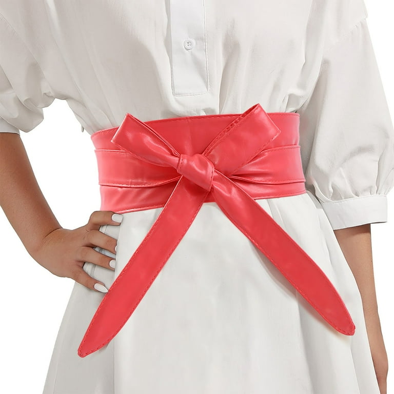 GHSOHS Elastic Belts for Women Fashion Obi Belt Solid Leather