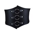 thumbnail image 1 of GHSOHS Elastic Elastic Wide Belts for Women Decorative Shirt Suit Skirt Waistband Retro Gothic Lace up Embroidered Leather Waist Belt for Dresses Jeans Black, 1 of 3