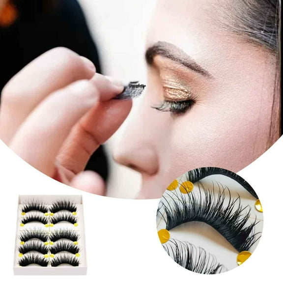 GHSOHS Eyelashes 5 Pairs Natural False Lashes Eyelash Eyelashes Black Curling Lash Clusters Lash Extension Stage Party Daily Use Eyelashes Lashes Makeup