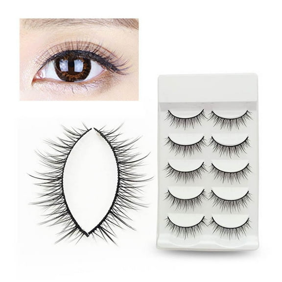 GHSOHS Eyelashes Black Lash Clusters Wispy Women Simple Lashes Bare Makeup Small Fresh Eyelashes Five Pairs Of Outfit False Eyelashes Lash Extension
