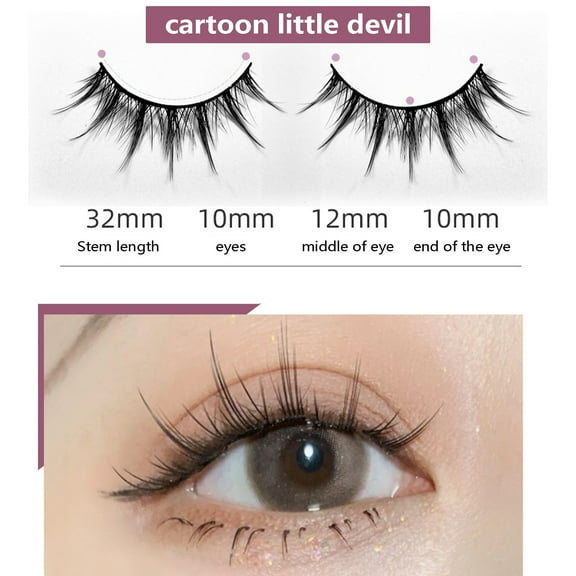 GHSOHS Eyelashes Manga Lash Clusters Japanese Natural Academy Wind Eyelashes Net Red 3D Soft COS False Eyelashes Lash Extension Makeup
