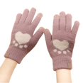 thumbnail image 1 of GHSOHS Gloves Winter Gloves for Women Men Double Fleece Jacquard Touchscreen Gloves Elastic Warm Knit Wool Texting Finger Gloves Cold Weather Mittens Work Gloves Pink Finger Gloves Mittens, 1 of 6