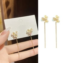 GHSOHS Gold Earrings Small Fresh Flower Earrings Female Dazzling Color Flower Petals Ear Wire Silver Needle Earrings Jewelry Gold Hoop Earrings Long Earrings for Women Fashion Earings Ear Ring