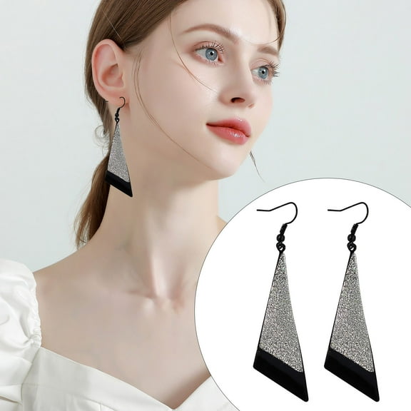 GHSOHS Gold Earrings for Women A Pair Of Fashion Earrings Long Triangle Frosted Earrings Thin Face Fairy Jewelry Fashion Gold Hoop Earrings Small Gold Hoop Earrings Fashion Earings