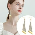 thumbnail image 1 of GHSOHS Gold Hoop Earrings A Pair Of Fashion Earrings Long Triangle Frosted Earrings Thin Face Fairy Jewelry Fashion Go With Everything Gold Hoop Earrings Rattan Earrings for Women Fashion Earings, 1 of 7