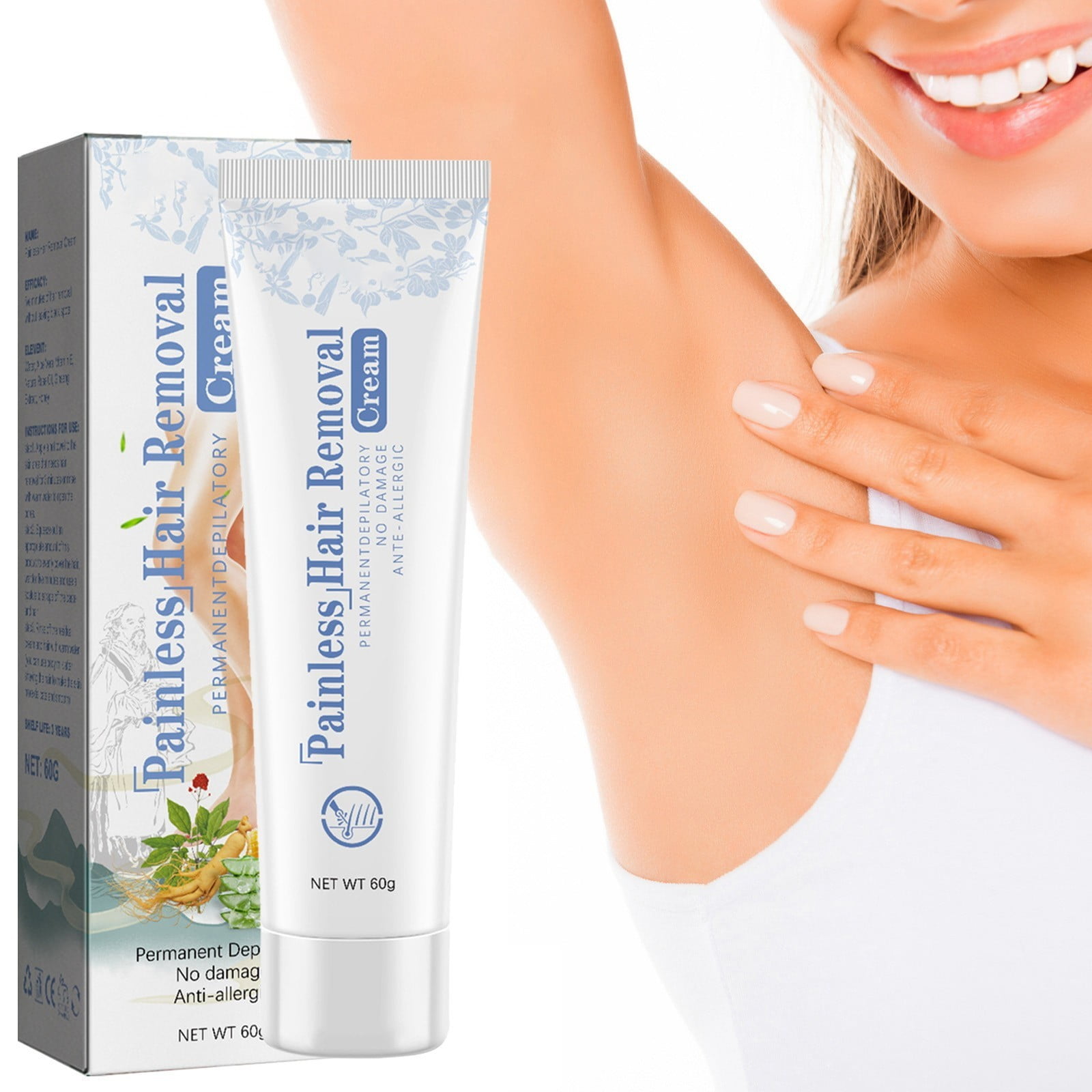 GHSOHS Hair Removal Cream Works in 5 Minutes Facial Body Hair Removal ...