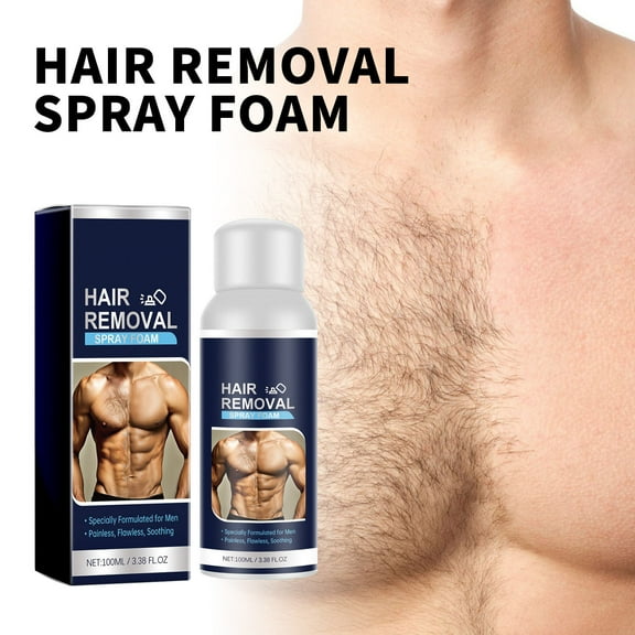 GHSOHS Hair Removal Spray Foam for Men No Irritation Hair Removal Hair Shaving Cream Depilatory Underarm Chest Back Legs Suitable for All Skin Types 100ml