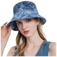 thumbnail image 1 of GHSOHS Hat Cowboy Hat Silk Bonnet Beanie Skullies Beanies Women's Summer Short Brimmed Outdoor Outing Tie Dye Sunshade Fisherman Hat Warm Baseball Caps Berets Fedoras Navy Cowboy Hats, 1 of 4