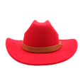 thumbnail image 1 of GHSOHS Hat Silk Bonnet Beanie Cowboy Hat Skullies Beanies New Straight Cowboy Hat British Fedora Flat Top Black Top Hat Warm Baseball Caps Berets Fedoras Visors Red Bucket Hats, 1 of 2