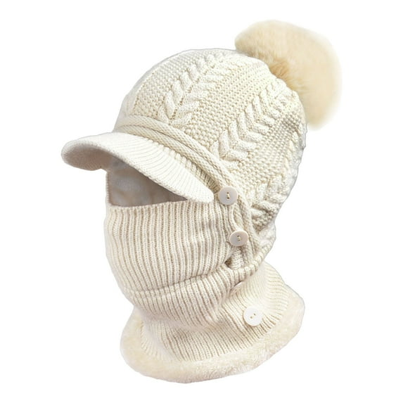 GHSOHS Hat Silk Bonnet Beanie Cowboy Hat Skullies Beanies Winter Women's Knitted Pullover Ear Warm Cold Dome Pullover Hat Warm Baseball Caps Berets Fedoras Visors Beige Fedoras