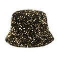 thumbnail image 1 of GHSOHS Hat Silk Bonnet Beanie Cowboy Hat Womens Sequin Bucket Hat Beach Sun Hats for Party Girls Teens Shiny Glitter Sequin Sun Cap for Travel Warm Baseball Caps Berets Gold Rain Hats, 1 of 4