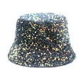 thumbnail image 1 of GHSOHS Hats Beanie Cowboy Hat Silk Bonnet Womens Sequin Bucket Hat Beach Sun Hats for Party Girls Teens Shiny Glitter Sequin Sun Cap for Travel Warm Baseball Caps Berets Blue Newsboy Caps, 1 of 3