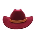 thumbnail image 1 of GHSOHS Hats Cowboy Hat Silk Bonnet Beanie Skullies Beanies New Straight Cowboy Hat British Fedora Flat Top Black Top Hat Warm Baseball Caps Berets Fedoras Visors Red Cold Weather Headbands, 1 of 2