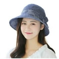 thumbnail image 1 of GHSOHS Hats Silk Bonnet Beanie Cowboy Hat Skullies Beanies Women's Breathable Sun Shade Elegant Wide Brimmed Fisherman Hat Warm Baseball Caps Berets Fedoras Visors Blue Fedoras, 1 of 4