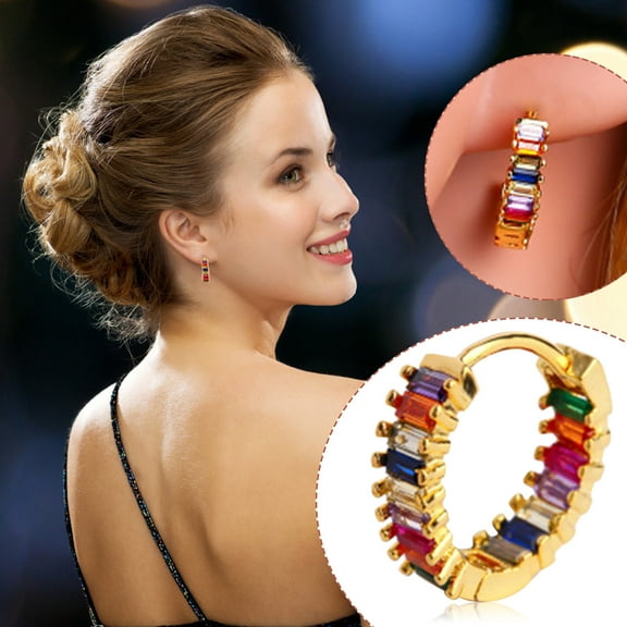 GHSOHS Hoop Earrings for Women Earrings for Women Alloy Zir-con Eternal Star Creative Stud Earrings Multicolor Womens Temperament Jewelry Gold Hoop Earrings Fashion Earings Ear Ring