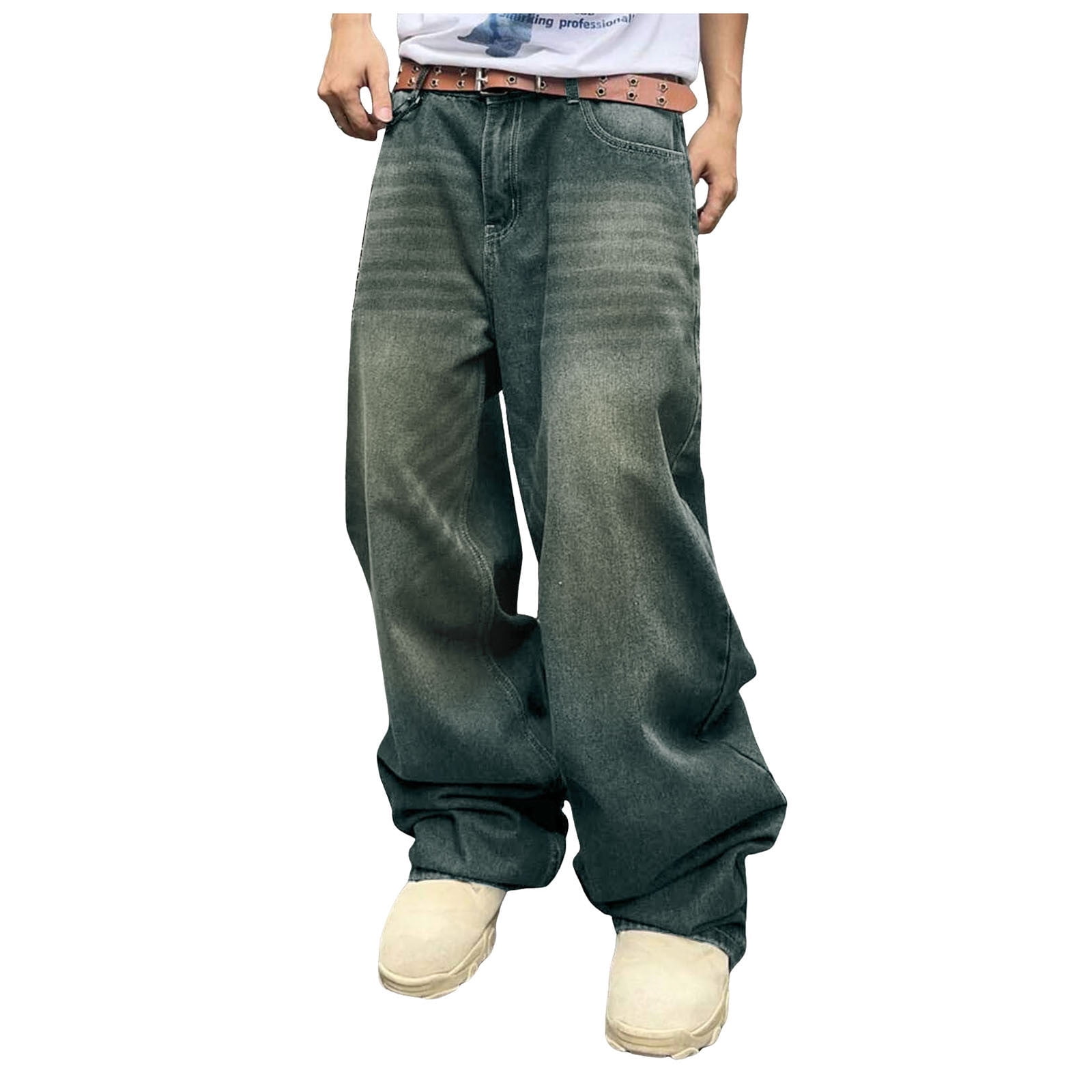The Jean Men's Baggy Hip Hop Jeans Wide Leg Skater Denim