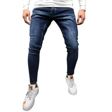 GHSOHS Jeans for Men Sweatpants Cargo Pants Mens Jeans Boot Cut Jeans Mens Casual Fitness Bodybuilding Pocket Skin Full Length Sports Pants Regular Fit Ripped Jean Denim Pants Black Jeans,XL