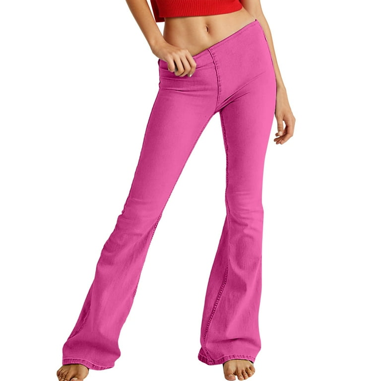 GHSOHS Jeans for Women Pajama Jeans Hot Pink Denim Pants Womens