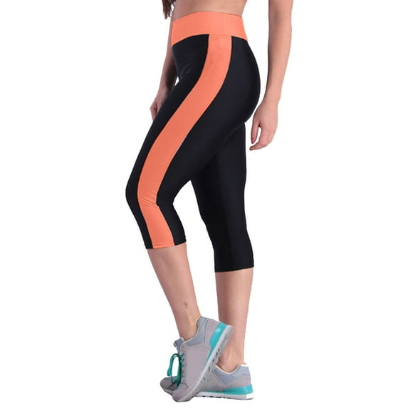 GHSOHS Leggings for Women Capri Leggings for Women's Tummy Control Knee Length Capri Leggings 2024 Summer Cropped Pants Casual Solid Comfy Capris White Pants Orange Jeggings Capris Pants Knee Le,L