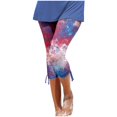 thumbnail image 1 of GHSOHS Leggings for Women Capri Leggings for Women's Printed Capris Pants Summer Casual Knee Length Capri Leggings Silm Fit Comfy Cropped Pants Tummy Control Leggings with Pockets Hot Pink Jeggi,XL, 1 of 5