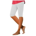 thumbnail image 1 of GHSOHS Leggings for Women Capri Leggings for Women's Tummy Control Knee Length Capri Leggings 2024 Summer Cropped Pants Casual Solid Comfy Capris Jeans Leggings for Women White Jeggings Capris P,L, 1 of 4